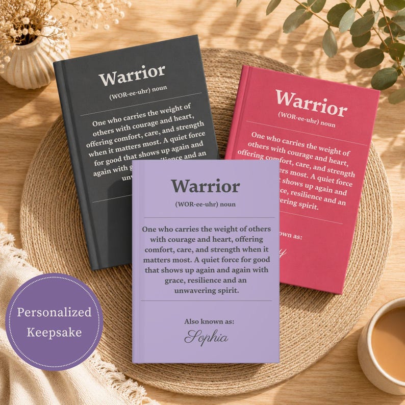Personalized Nurse Appreciation Gift Custom Name Journal Writing Keepsake Book Warrior Definition Cover Inspirational Healthcare Professional Thank You Present Graduation Gift Lined Pages Daily Reflection Notes Meaningful Recognition Token