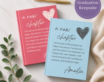 Personalized Graduation Journal Custom Name Diary Hardcover Notebook Inspirational Milestone Gift Graduate Woman Achievement