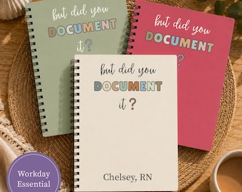 Personalized Spiral Notebook Custom Name Work Journal Nursing Student Clinical Documentation Meeting Notes Office Manager Gift Idea