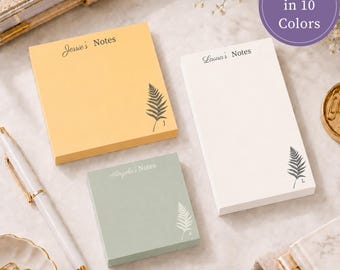 Notas adhesivas personalizadas, bloc de notas, regalo para profesores, reconocimiento a empleados, compañeros de trabajo, papelería de escritorio, nombre personalizado, botánica