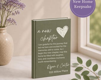 New Home Journal Personalized Hardcover Address Book First Keepsake Housewarming Gift Realtor Closing Custom Notebook Motivational Quote