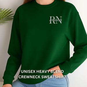 Custom Healthcare Gift Personalized Nurse Sweatshirt Embroidered Name Design RN Graduate Present Professional Medical Worker Apparel Nursing Staff Appreciation Crewneck Comfortable Style Hospital Employee Clothing Credential Embroidery