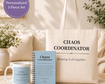 Teacher Appreciation Bundle Office Manager Gift Admin Assistant Personalized Notebook Tote Bag Ceramic Mug Coworker Appreciation