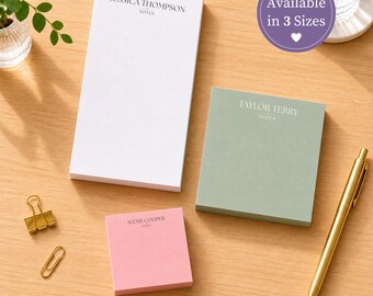 Personalized Notepad Gift Teacher Appreciation Present Woman Office Accessory Desk Organization Custom Sticky Notes Journal Cute Minimalist