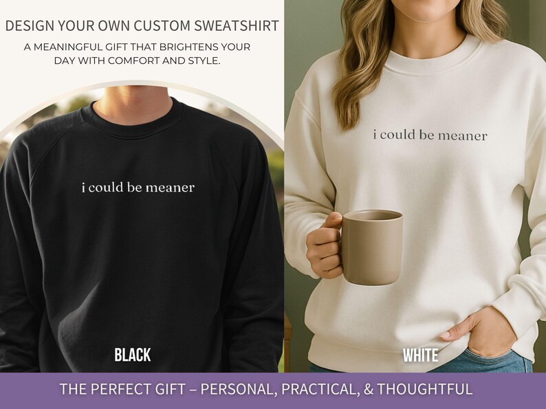 Embroidered Crewneck Women Funny Sarcastic Design Cozy Fleece Sweatshirt Gift For Bestie Present Mom Humor Apparel Sassy Quote Clothing Casual Comfort Pullover Classic Fit Ribbed Cuffs Medium Heavy Weight Durable Construction Perfect