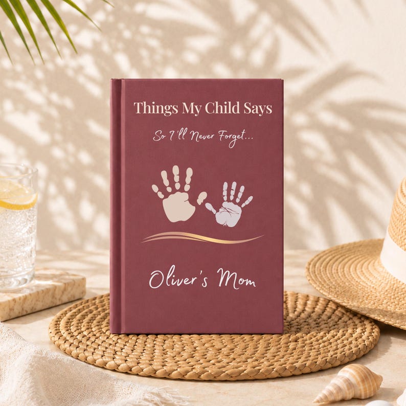 Things My Child Says Journal Personalized Memory Book Baby Keepsake Recording Notebook Kids Quote Collection Handprint Design Mom Gift Toddler Milestone Tracker First Year Parent Treasure Preserve Childhood Memories Funny Sayings Book