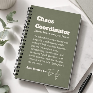 Administrative Assistant Gift Personalized Notebook Chaos Coordinator Office Manager Appreciation Present Ideas Custom Name Planner Desk Organizer Coworker Leaving Boss Recognition Spiral Journal Work Diary Professional Thank You Employee Administrative Assistant Gift Ideas