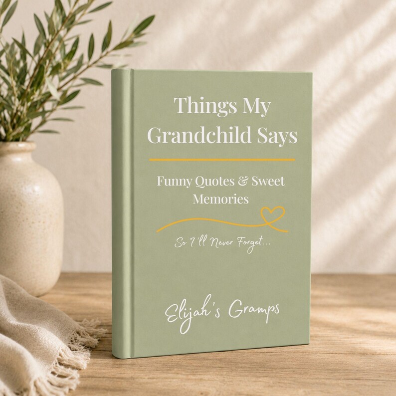 Grandchild Quote Journal Memory Book Keeper Recording Funny Sayings Sweet Moments Gift For Grandma Grandmother Personalized Present Birthday Keepsake Mother Day Gift Family Memory Collection Precious Quotes Recording Beautiful Sentimental