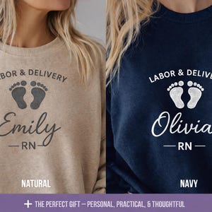 Soft Comfortable Nurse Sweatshirt Mother Baby Specialist Apparel Custom Embroidered Crewneck Personalized Healthcare Worker Pullover Postpartum Labor Delivery Professional Clothing Hospital Staff Gift Cozy Shift Day Wear Nurse Appreciation