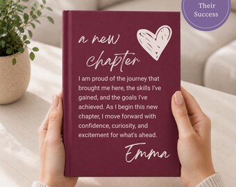 Personalized Hardcover Journal New Chapter Job Promotion Gift Work Anniversary Career Milestone Employee Recognition Custom Name