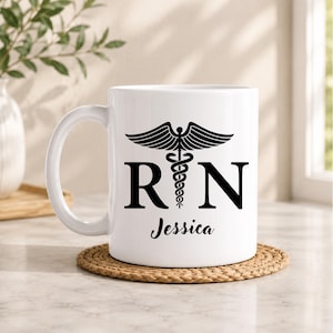 Personalized Nurse Mug Custom Name Design Graduation Gift Medical Professional Present Ceramic Coffee Cup Hospital Shift Essential Registered Nurse Celebration Meaningful Keepsake Morning Ritual Companion Nursing Career Milestone