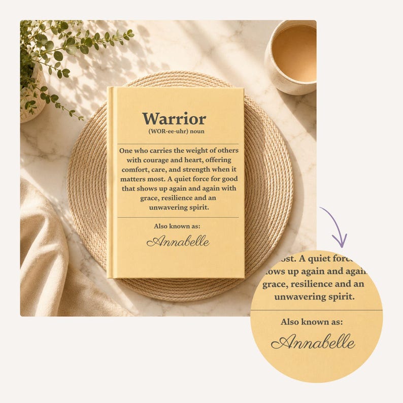 Nurse Journal Writing Keepsake Custom Personalized Gift Warrior Definition Inspirational Cover Lined Notebook Pages Professional Healthcare Worker Appreciation Present Thank You Token Graduation Keepsake Retirement Gift Daily Reflection