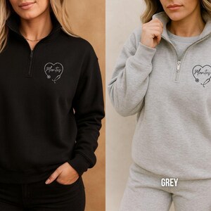 Healthcare Worker Gift Personalized Nurse Quarter Zip Custom Name Embroidered Pullover Stethoscope Heart Design Medical Professional Appreciation Fleece Jacket Unisex Comfortable Fit Layer Over Scrubs Birthday Present Nursing Graduation