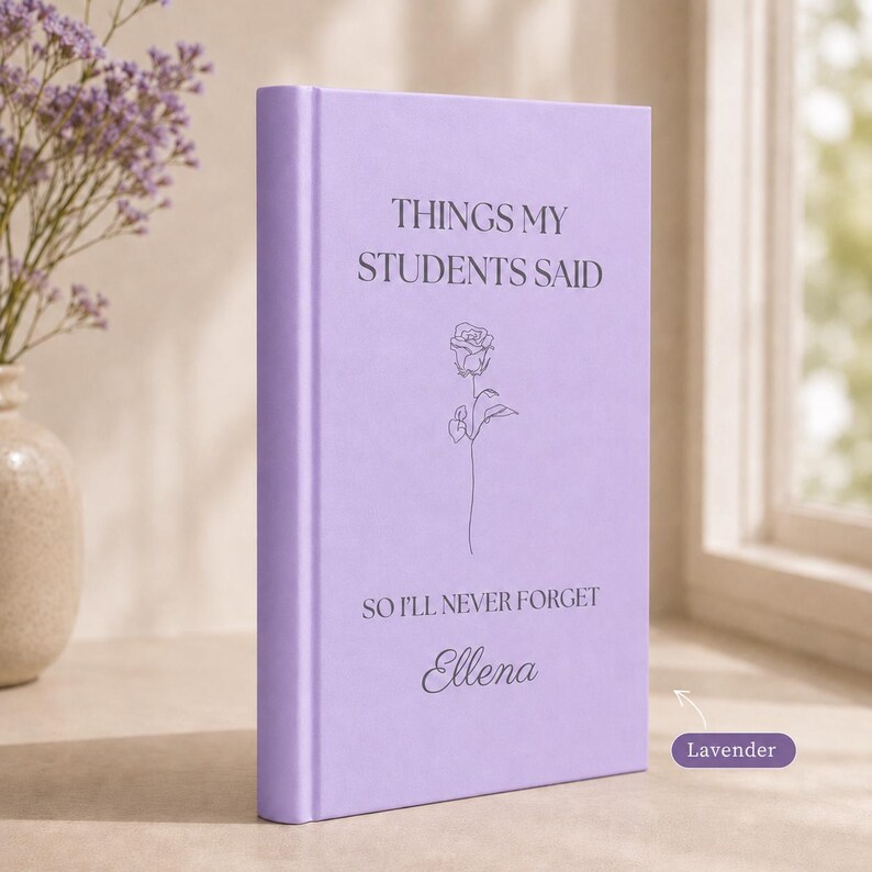 Förskollärarjournal Klassrumsminnesbok Elevcitat Anteckningsbok Inbunden Dagbok Förskoleuppskattningsgåva Undervisningsminnessak Lavender