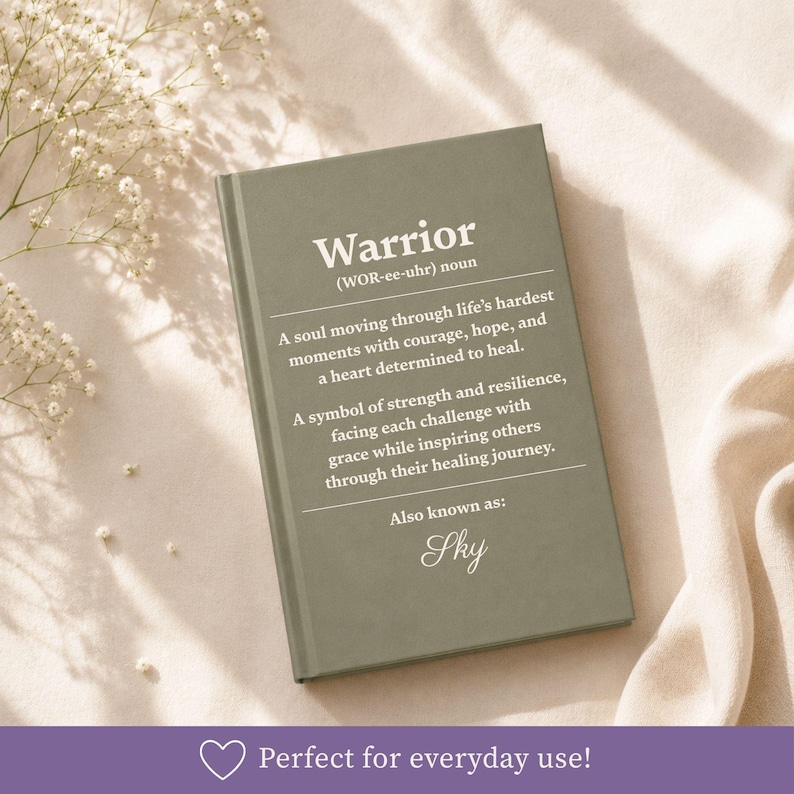 Personalized Recovery Notebook Inspirational Encouragement Patient Support Healing Journal Warrior Cancer Survivor Gift Keepsake Treatment Hope Fighter Custom Journal Space Daily Reflection Tool Meaningful Present Courage Strength Journey