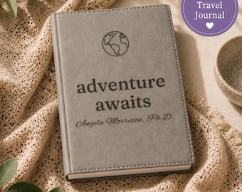 Leather Travel Journal Personalized Gift Graduation Keepsake Adventure Journal Custom Engraved Wanderlust Diary Lined Pages Writing Notebook