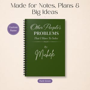 Office Humor Gift Funny Work Journal Custom Name Spiral Notebook Personalized Meeting Planner Professional Stationery Collection Coworker Appreciation Present Work Bestie Idea Daily Task Organization Custom Credentials Design Team