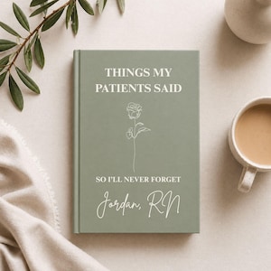 Personalized Nurse Journal Hardcover Notebook Custom Name Credentials Shift Notes Patient Quotes Hospital Gift RN Appreciation Healthcare Worker Memory Book Medical Humor Nursing Student Graduation Present Premium Wraparound Print Matte