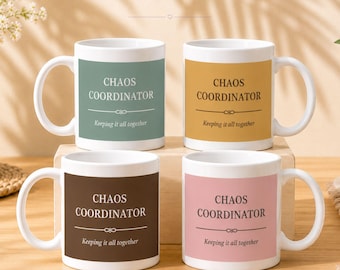 Chaos Coordinator Gift Funny Mom Life Mug Coffee Cup Office Desk Manager Appreciation Teacher Thank You Coworker Team Leader Boss Workplace