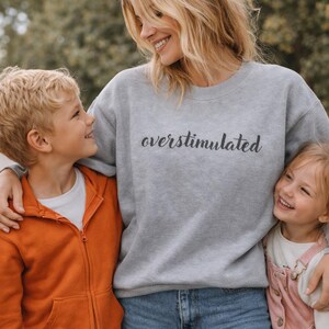 Mental Health Apparel Embroidered ADHD Sweatshirt Neurodiversity Support Crewneck Pullover Comfort Wear Humor Expression Anxiety Awareness Statement Piece Everyday Essential Soft Material Quality Construction Durable Embroidery Design