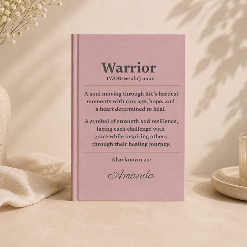 Cancer Survivor Gift Healing Journal Warrior Personalized Recovery Notebook Inspirational Encouragement Patient Support Keepsake Treatment Hope Fighter Custom Writing Space Daily Reflection Tool Meaningful Present Courage Strength Journey