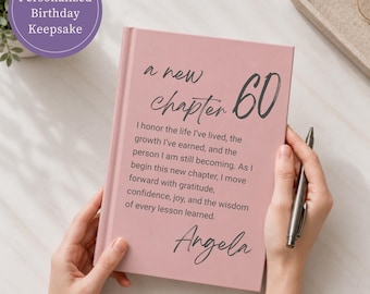 60th Birthday Gift Women Turning Sixty Keepsake Journal Personalized Hardcover Notebook Lined Writing Book Inspirational Milestone