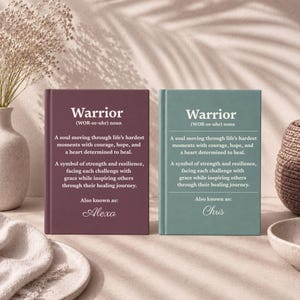Warrior Personalized Recovery Notebook Healing Journal Cancer Survivor Gift Inspirational Encouragement Patient Support Keepsake Treatment Hope Fighter Custom Writing Journal Daily Reflection Space Meaningful Present Courage Journey