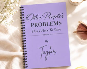 Funny Work Notebook Custom Name Spiral Journal Office Humor Gift Coworker Idea Bestie Appreciation Present Personalized Stationery Planner