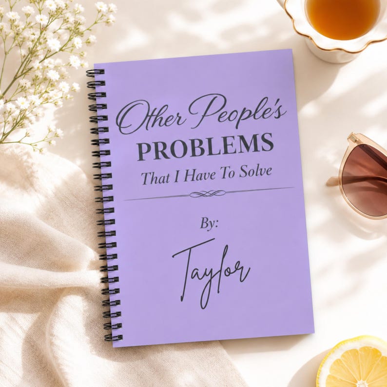 Funny Work Notebook Custom Name Spiral Journal Personalized Office Humor Gift Coworker Appreciation Present Meeting Notes Planner Daily Task Organization Professional Stationery Collection Work Bestie Gift Idea Team Recognition Present