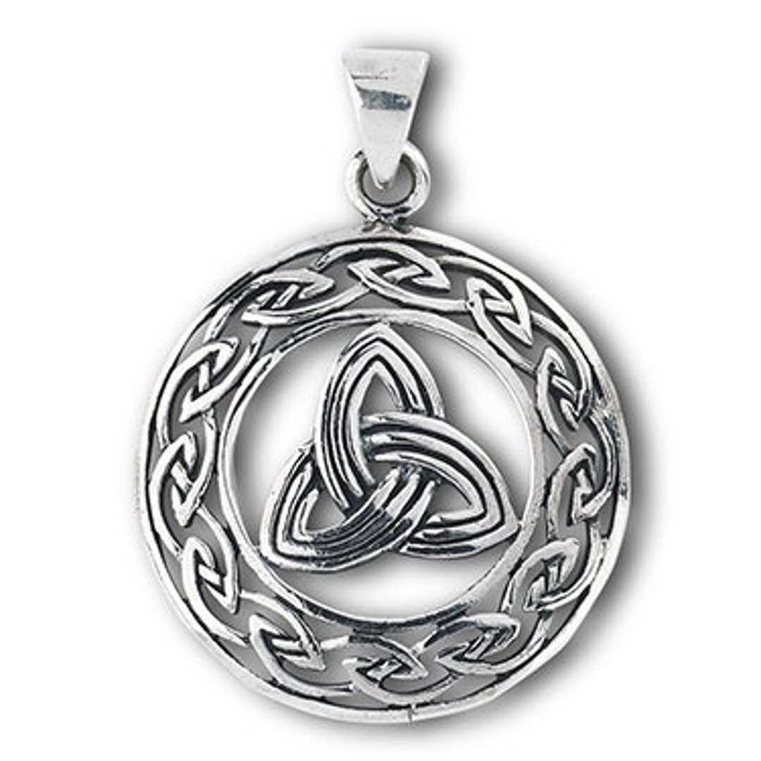 Sterling Silver Celtic Triquetra Tinity Knot Pendant With Bail - Etsy