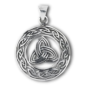 Sterling Silver Celtic Triquetra Tinity Knot Pendant with bail