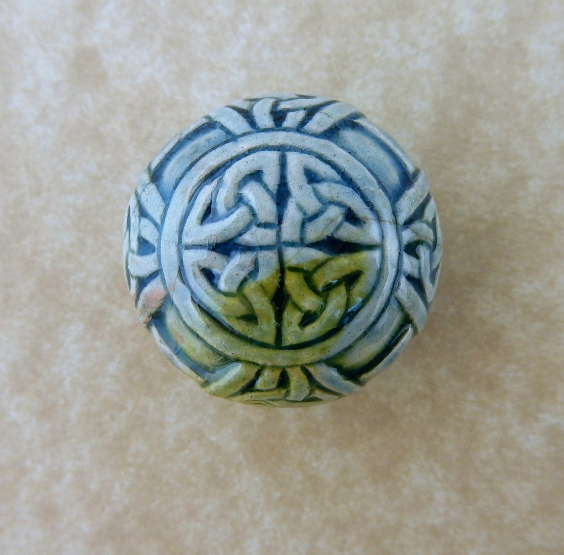 5 Celtic Knot Raku Beads With Trinity Knots - Etsy