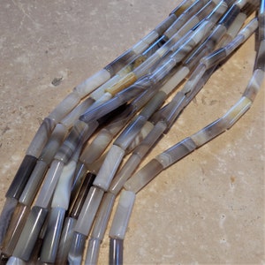4 x 18mm AAA Botswana Natural banded Agate gemstone tube beads for jewelry making