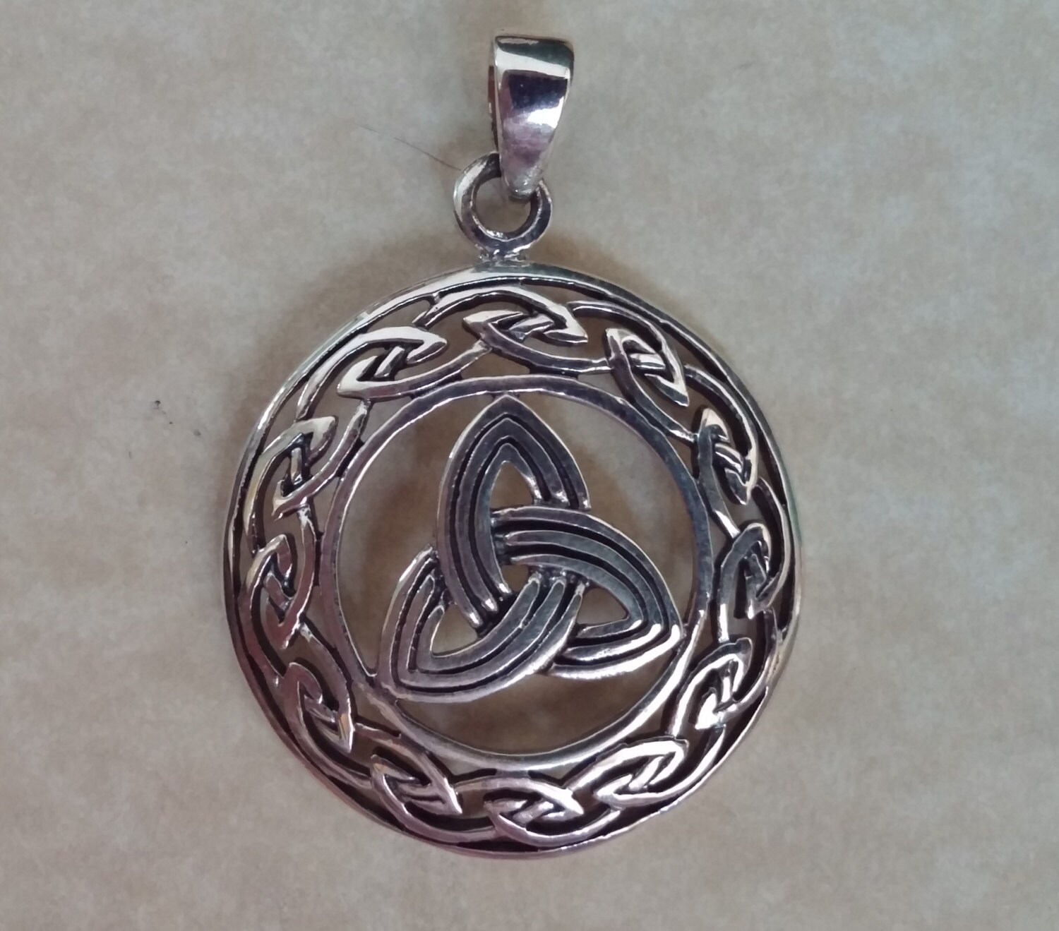 Sterling Silver Celtic Triquetra Tinity Knot Pendant with bail | Etsy