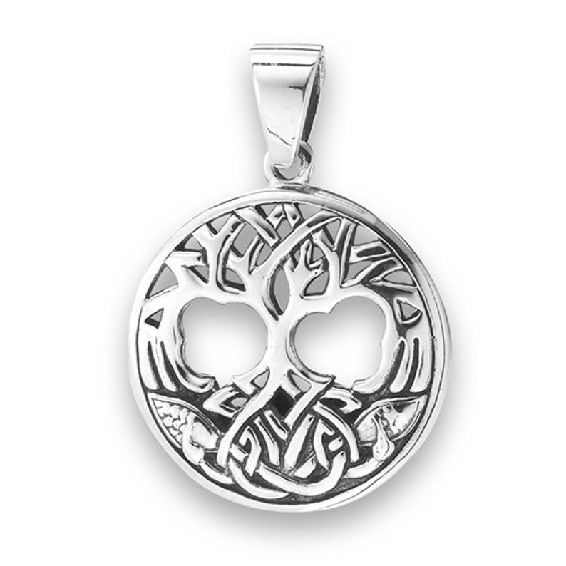 Sterling Silver Unisex Celtic Knot Tree of Life Pendant With Etsy