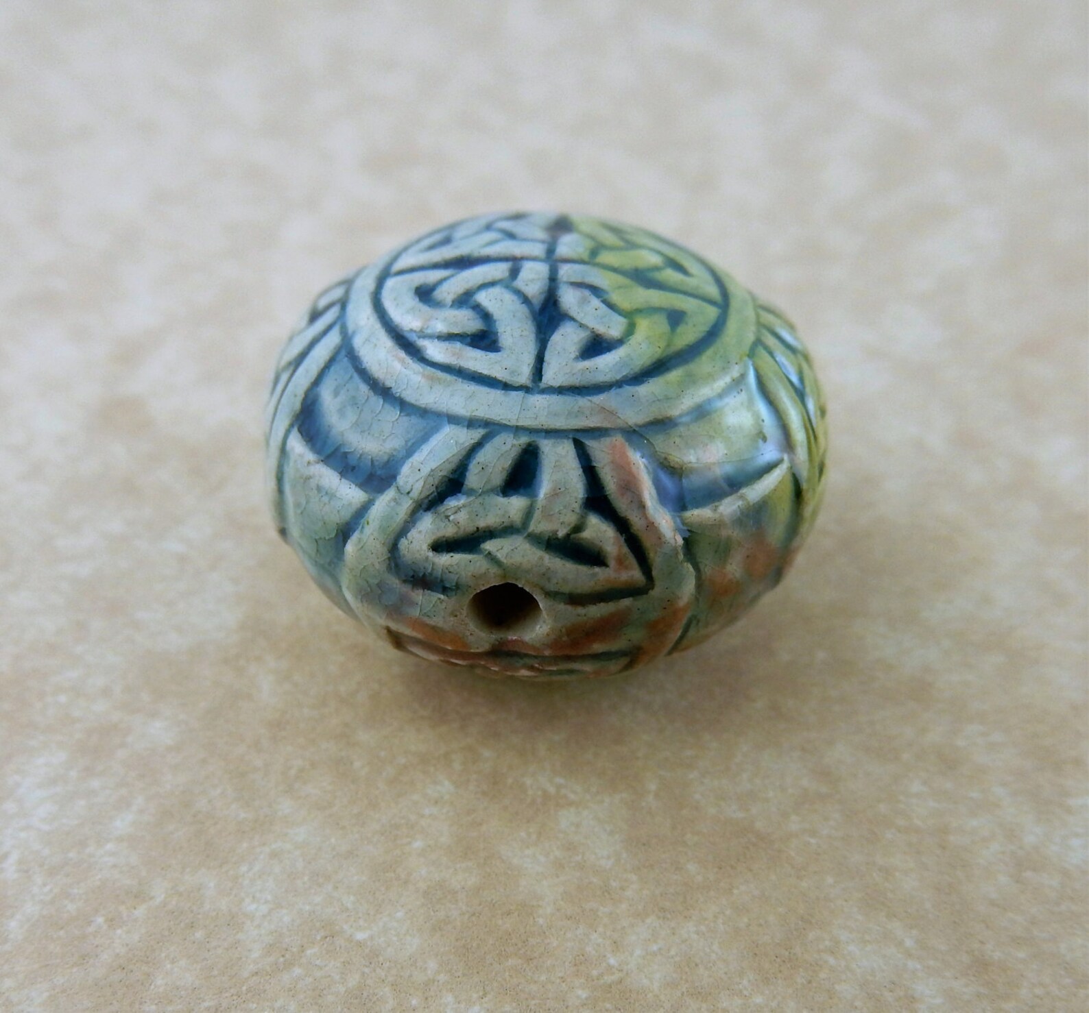 5 Celtic Knot Raku Beads With Trinity Knots - Etsy