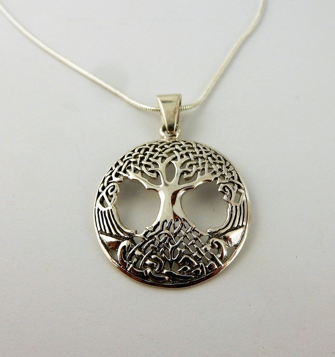 Sterling Silver Tree of Life Unisex Pendant With Celtic Knots on a ...