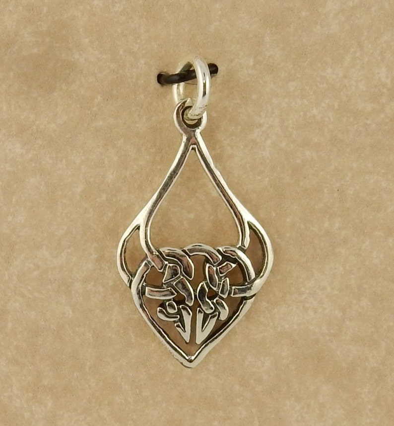 Sterling Silver Celtic Knot Pentacle Pendant With Rainbow Moonstone - Wiccan Pagan Jewelry - View #12