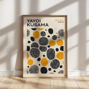 Yayoi Kusama Poster, Abstract Yayoi Kusama, Print as Japanese Wall Art, Yayoi Kusama Inspired, Japanese Gallery Wall Art, Home Wall Decor