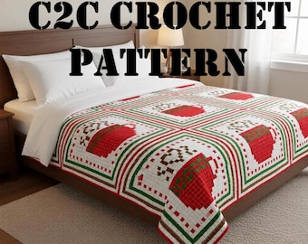 Crochet pattern (c2c). Crochet blanket/ Written description. Instant PDF download.Graphgan