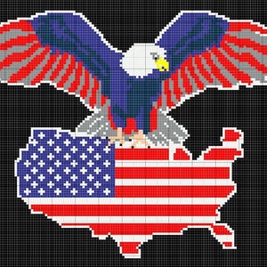 American Flag. Crochet pattern C2C. Written description. Instant download of PDF file.