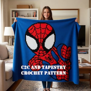 C2C crochet pattern/Instant PDF download. Tapestry. Cartoon character. C2C baby blanket. Grafgan