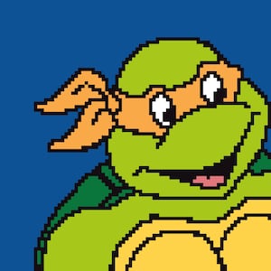Crochet Teenage Mutant Ninja Turtles. Michelangelo.  PDF. Baby blanket C2C. Crochet tapestry. sc/dc/hdc