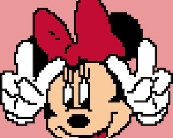 Crochet pattern C2C/sc/dc/hdc/ Instant PDF download. Written description. MINNIE MOUSE. Baby blanket. Tapestry