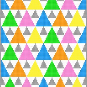 Crochet pattern C2C. Geometric shapes. Colored blanket. Written description. Instant download of PDF file.