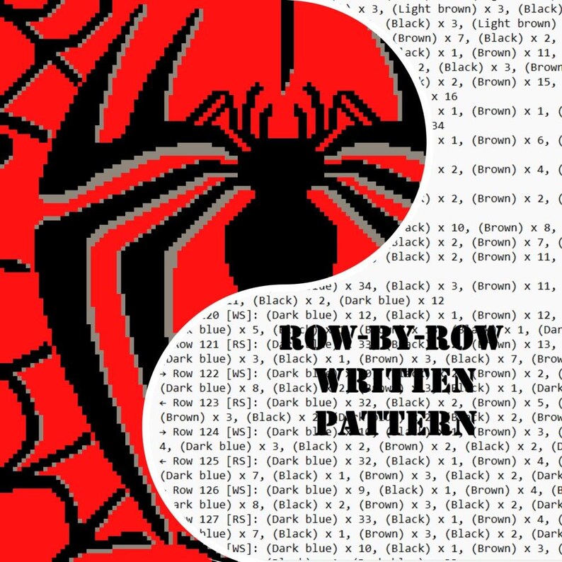 Spiderman Crochet Pattern/Instant PDF download. Written description. Tapestry.Large blanket image 4