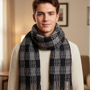 Crochet scarf pattern.Scottish scarf pattern. Written description. Instant PDF download. Men's/Women's scarf.