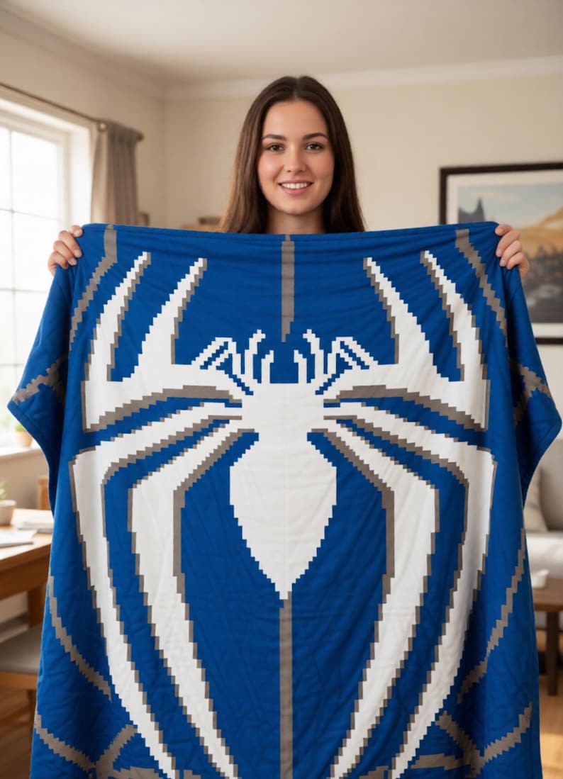 Spiderman Crochet Pattern/Instant PDF download. Written description. Tapestry.Large blanket image 1