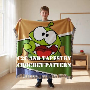 C2C Crochet pattern and Tapestry/sc-dc-hdc. PDF files. Written instructions. Cut the Rope character! Grafgan