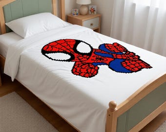 Häkelanleitung für eine Babydecke im C2C-Stil. Strickmuster. Schriftliche Beschreibung/Sofortiger PDF-Download. Wandteppich. Comicfigur.